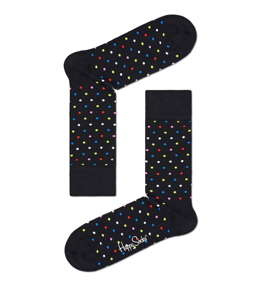 Оригинальные носки унисекс Dot Sock в мелкий горох (Размер: 25) (Цвет: черный)