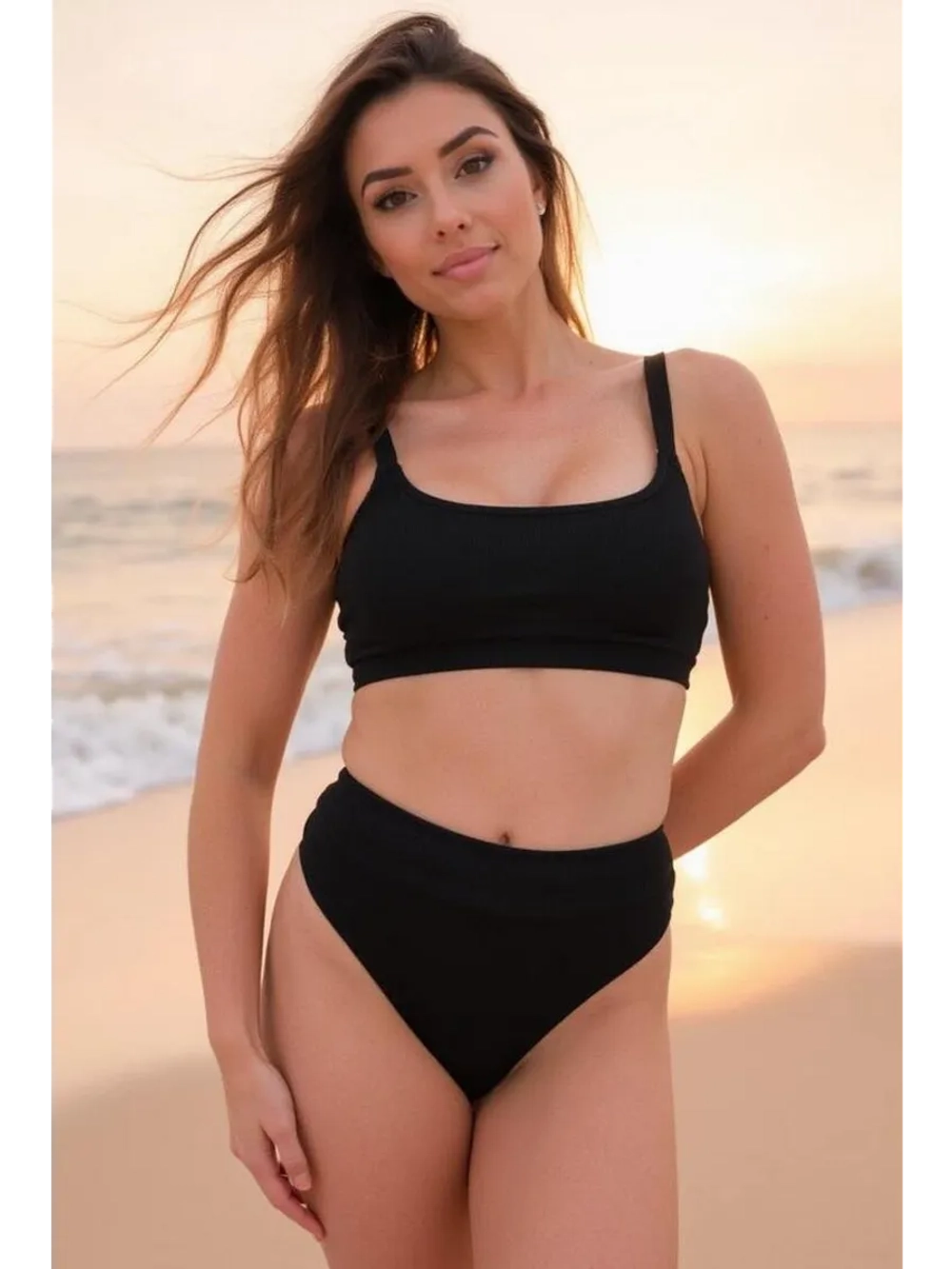 купальник раздельный с высокой посадкой и с топом