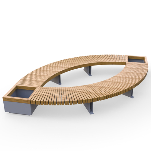 Лавка Rail Road 03 Лист с 2-мя вазонами