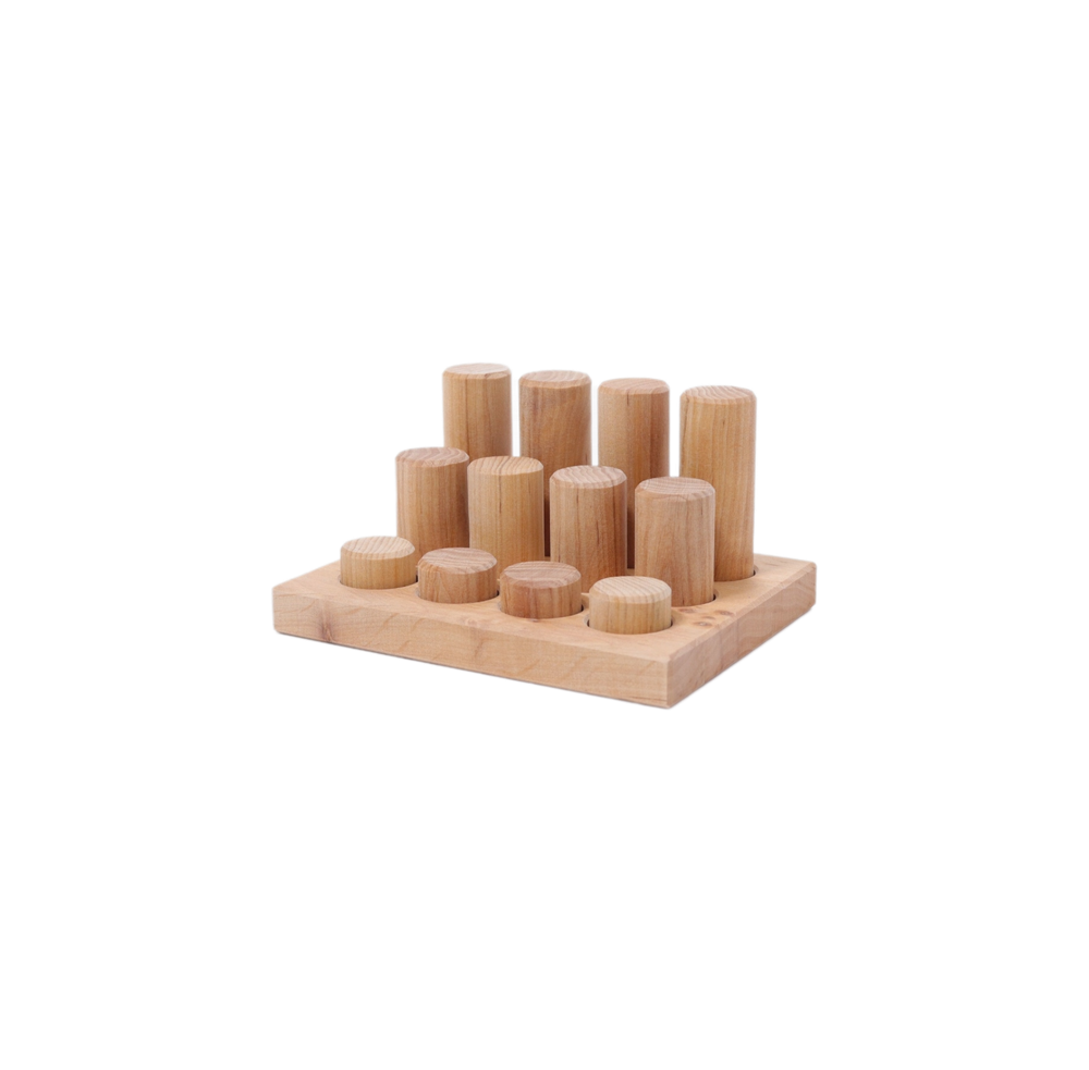 Деревянный сортер "Цилиндры с дощечкой" неокрашенные