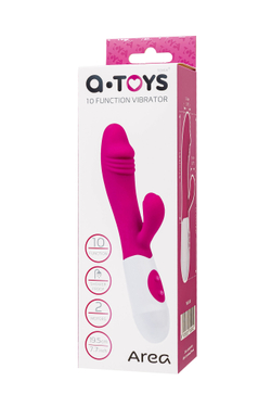 Вибратор с клиторальным стимулятором A-Toys by TOYFA Area, силикон, розовый, 19,5 см