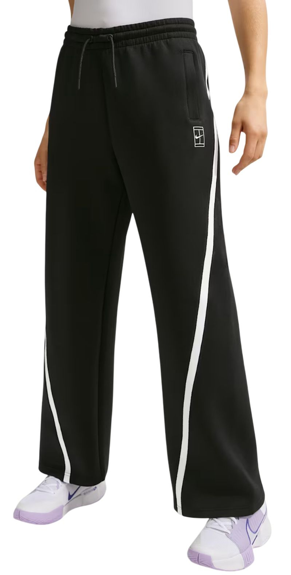 Женские теннисные брюки Nike Advantage Dri-FIT Mid-Rise Tennis - black/white