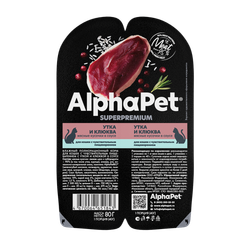Консервы ALPHAPET Superpremium для кошек c чувствительным пищеварением, с уткой и клюквой - 80 гр