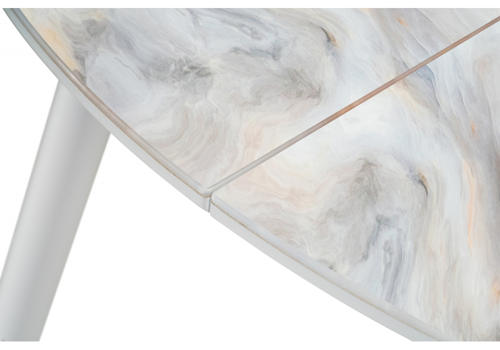 Стол стеклянный Woodville Кловис кианит, белый