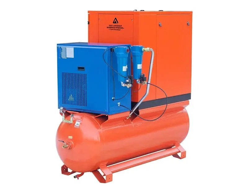 Винтовой компрессор ЗИФ-СВЭ-0,6/1,3 ШМ ОиР-500 на ресивере с осушителем