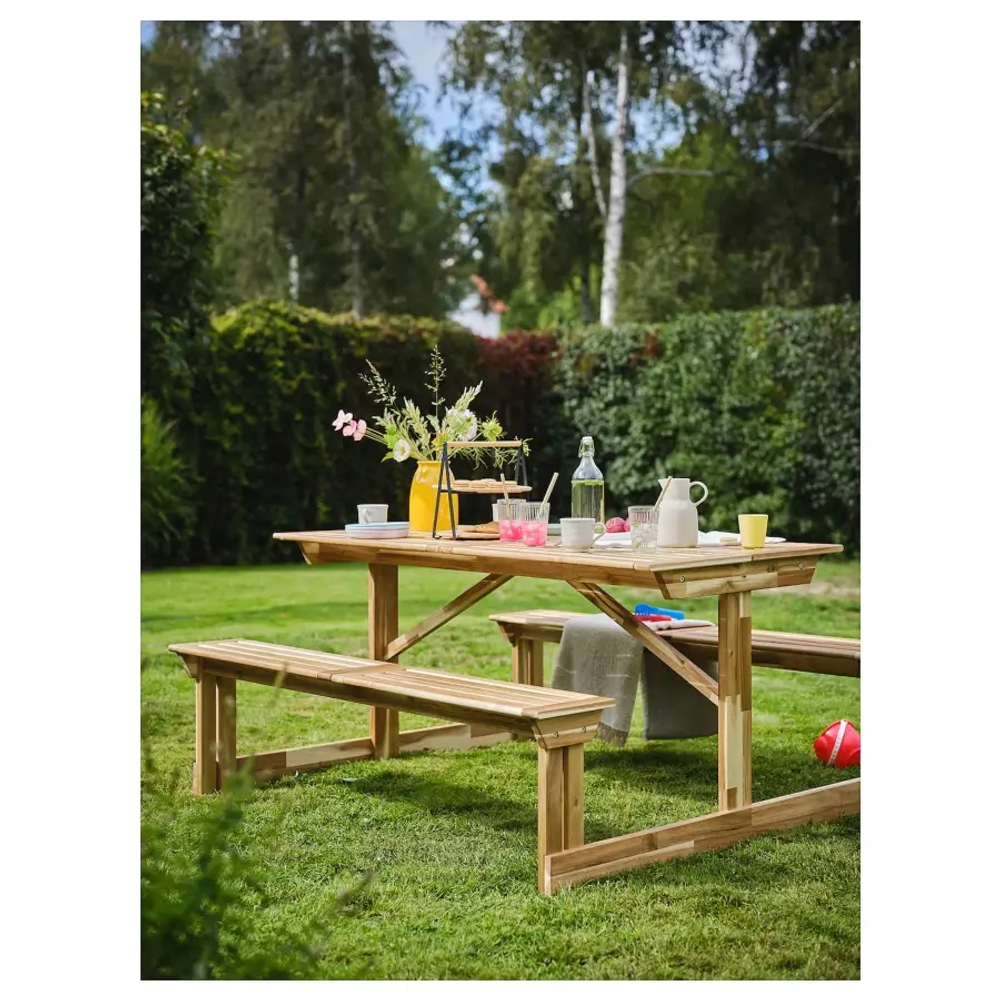 Стол для пикника - IKEA LERHOLMEN/ЛЕРХОЛЬМЕН ИКЕА, 76х150х147 см, коричневый