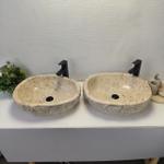 Раковина из мрамора ПАРА! Erozy Cream EM-62657 56*46*15 123