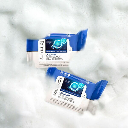 Очищающие салфетки с коллагеном FarmStay Collagen Water Full Moist Cleansing Tissue, 30шт