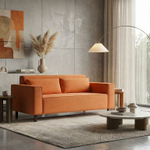 Club диван-кровать прямой, велюр Frost fox