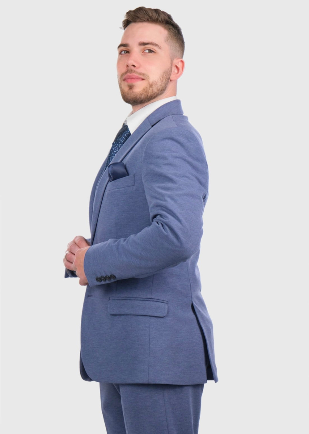 Мужской костюм тройка (синий) Б50