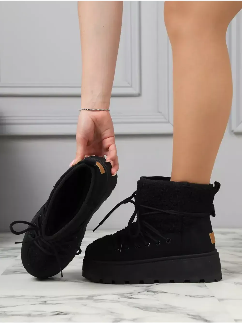 Зимние угги натуральный мех на платформе