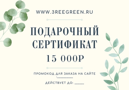 Подарочный сертификат на 15000 рублей