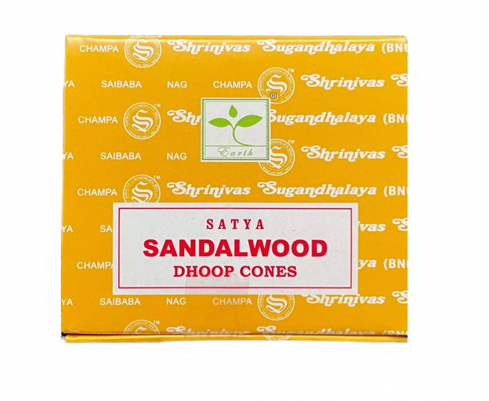 SATYA Sandalwood  Dhoop Cone Благовония конусы Сандаловое Дерево 12шт