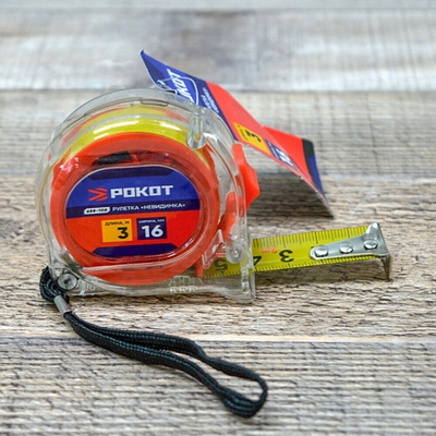 Рулетка 3м*16мм Рокот Невидимка