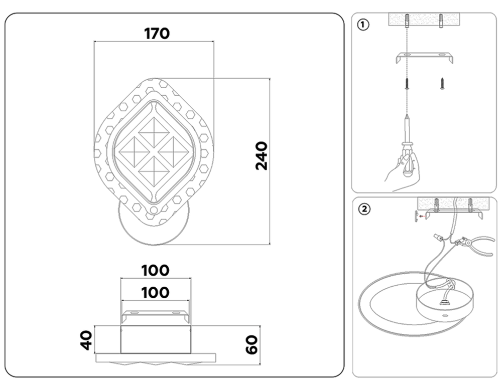 Ambrella Настенный светодиодный светильник с хрусталем Ice FA278
