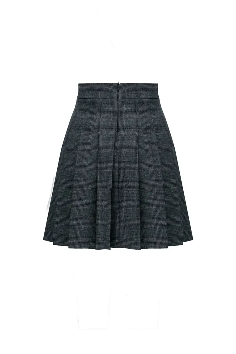 Юбка-мини в клетку серая