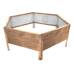 Клумба многоугольная оцинкованная с ножками 1 ярус Темное дерево