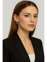 Серьги серебряные с раухтопазом