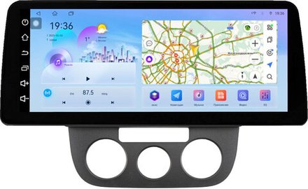 Магнитола Volkswagen Jetta 5 2005-2010 (кондиционер) - FarCar монитор 12.3" 2K QLED на Android 14, TS10, CarPlay, 4G SIM-слот