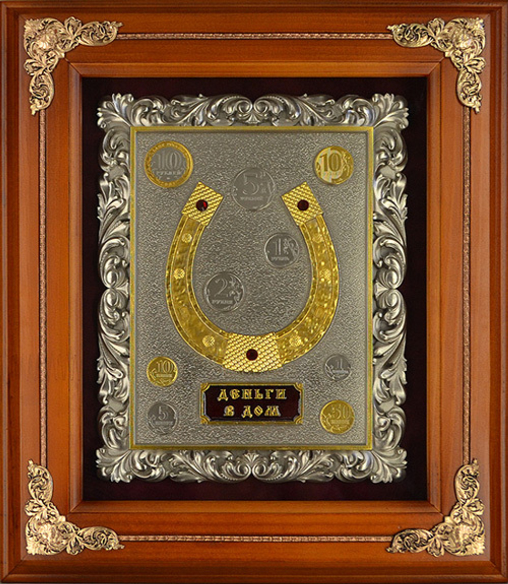 Деревянная ключница "Подкова" с золочением