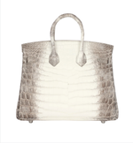 HERMÈS Birkin 25 Himalaya Niloticus Crocodile Diamond‑Encrusted Palladium Hardware, новая
