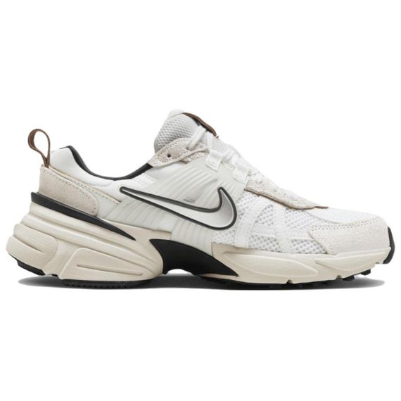 NIKE V2K Run Беговые кроссовки Низкие Топ Бежево-белый Черный Унисекс