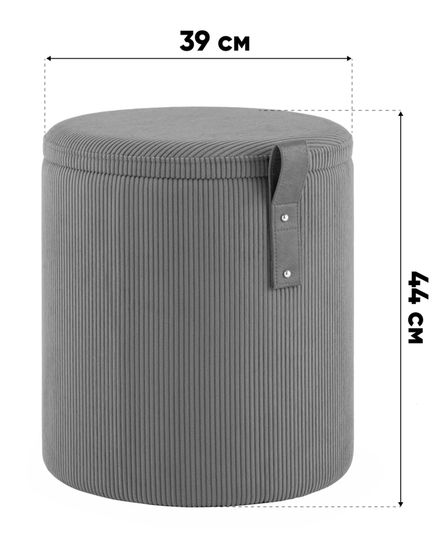 Пуф Руни S с ящиком вельвет коричневый