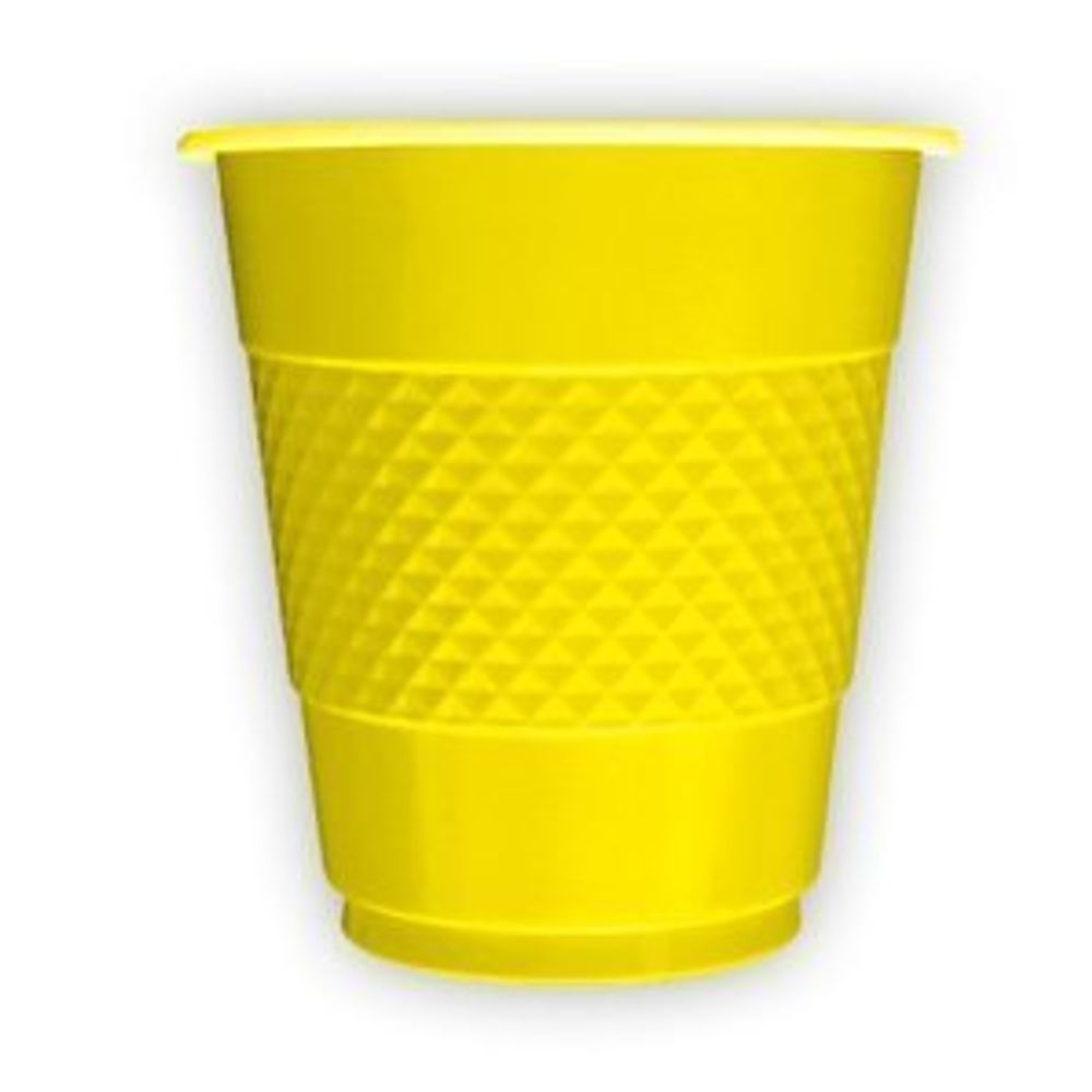 Стакан пластиковый "Делюкс", желтый, 210 мл, 10 шт.