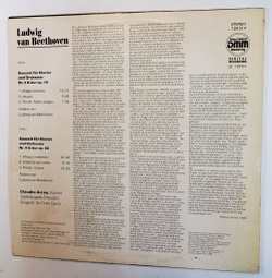 Винтажная виниловая пластинка LP Beethoven Бетховен, Claudio Arrau, Staatskapelle Dresden, Sir Colin Davis Klavierkonzerte Nr. 2 B dur Op. 19 Nr. 4 G dur Op. 58 (ГДР 1989)