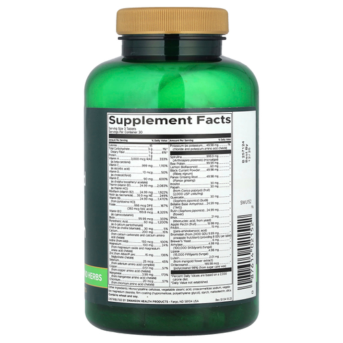 Swanson, Мультивитамины из цельных продуктов, 90 таблеток