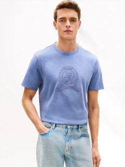 Футболка Tommy Hilfiger Laurel Leaf Logo Garment-Dyed Faded Indigo