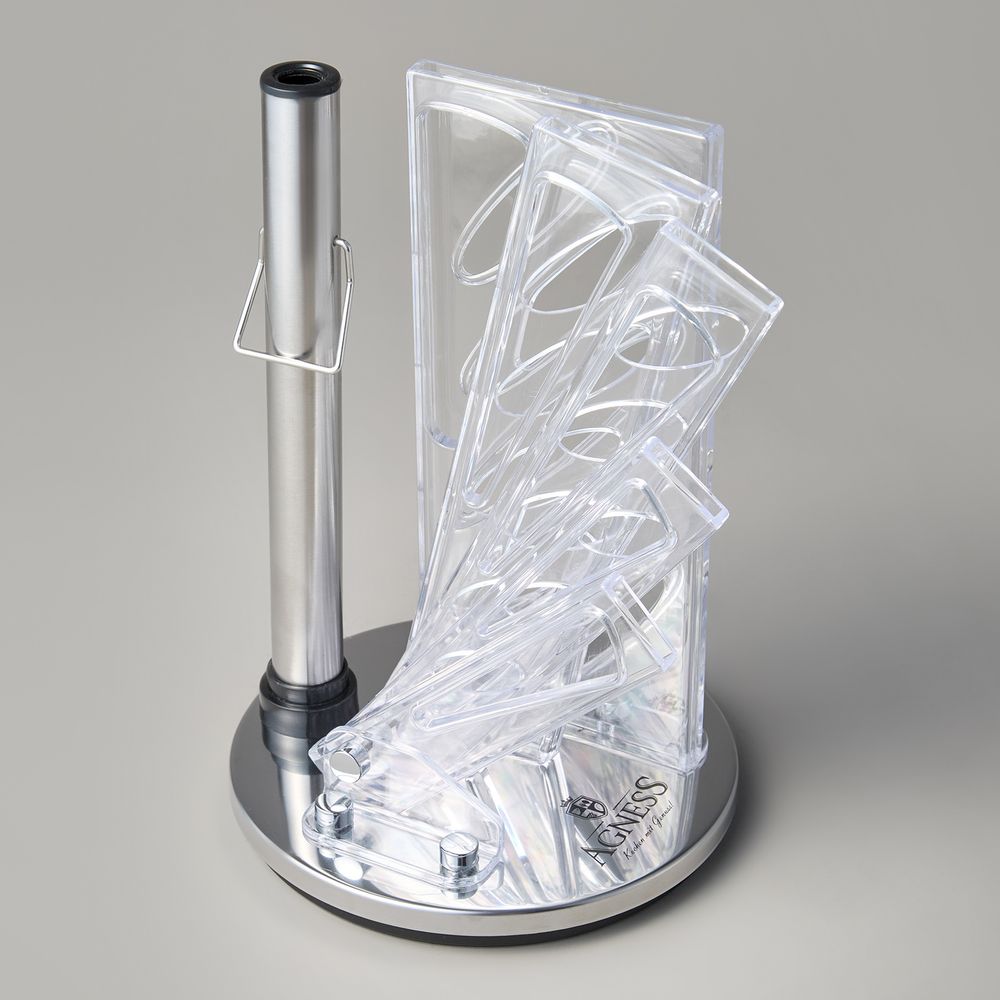 НАБОР НОЖЕЙ AGNESS НЖС НА ПЛАСТИКОВОЙ ВРАЩАЮЩЕЙСЯ ПОДСТАВКЕ 8 ПР.