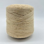 Пряжа Pailettes Cotton (100% хлопок) пайетки 2мм, 530/100 гр, бежевый, пайетки 3мм белое золото
