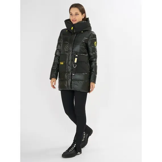 Куртка зимняя болотного цвета, размер 42