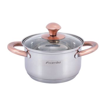 Кастрюля 1,5 л. из нержавеющей стали Kamille KM 4930 с медными ручками