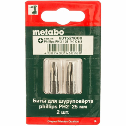 Бита METABO Torsion Phillips PH 2х25мм,2шт (631521000)