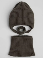 Шапка со снудом для девочки на осень