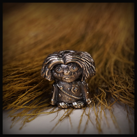 Темлячная бусина "Домовенок" для ножей , бронза