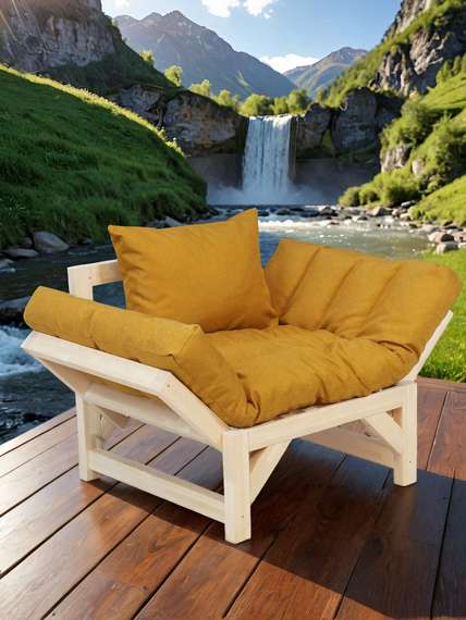 Кресло Бинго ткань savana plus yellow, каркас лак