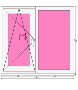 Пластиковое окно 1100 х 1150 ТермА Эко + Москитная сетка