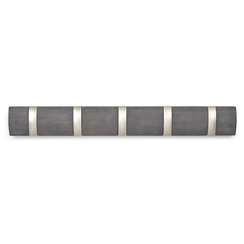 Настенная вешалка Flip 5 крючков дерево/никель