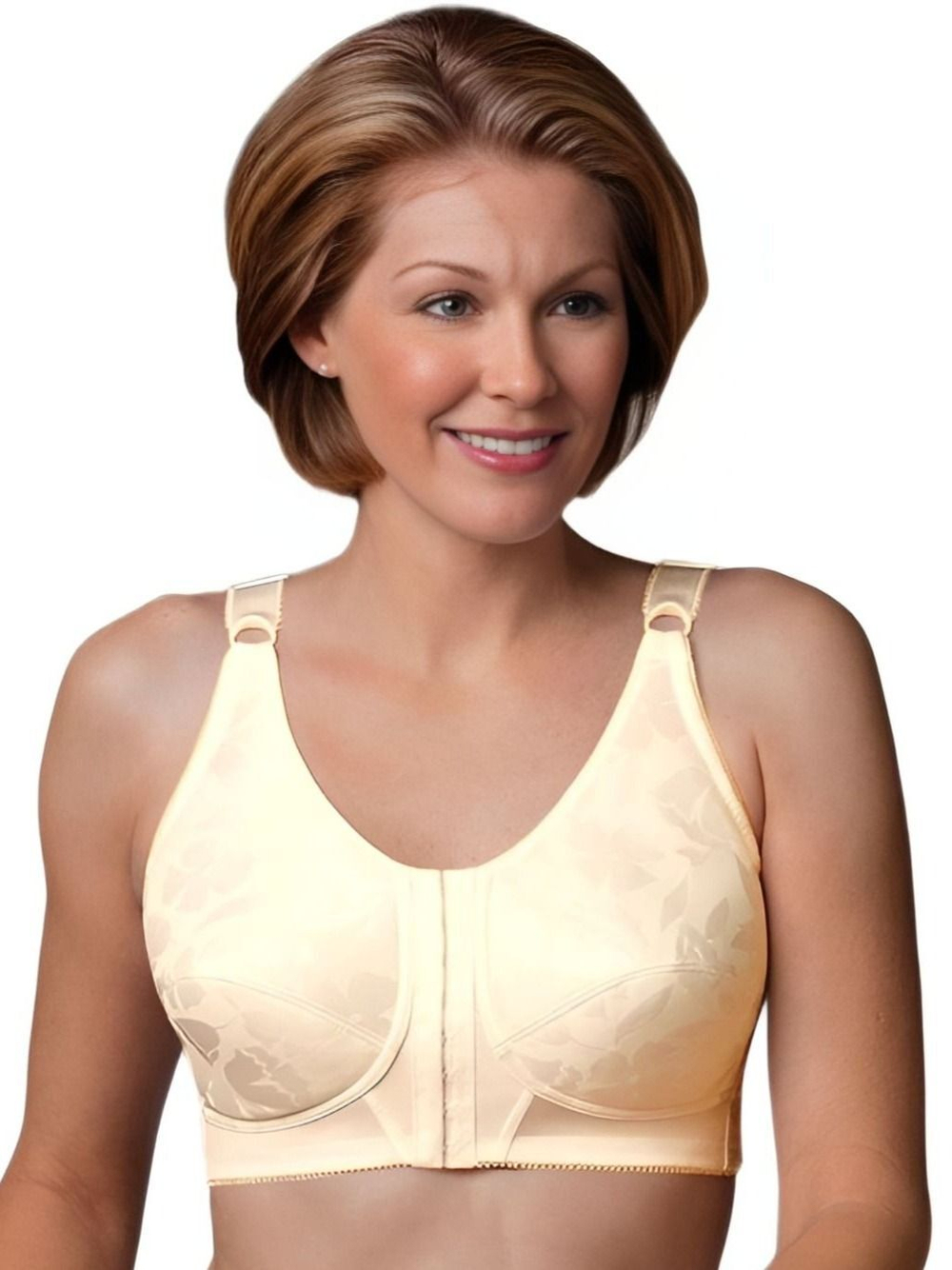 Полуграция с передней застежкой, корректором осанки, без косточек, 105D бежевый