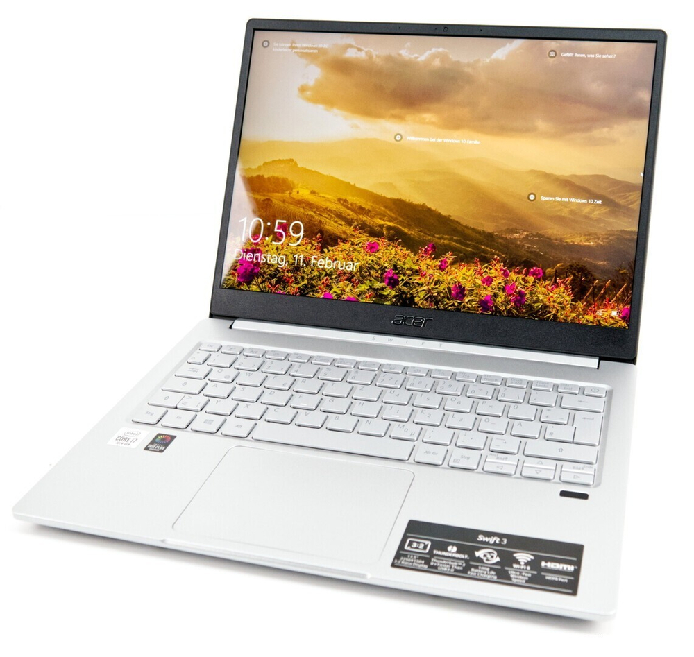 Ноутбук Acer Swift 3 SF313-52-76NZ Intel Core i7 1065G7, 1.3 GHz, 16384 Mb, 13.5; QHD 2256x1504, 512 Gb SSD, DVD нет, Intel Iris Plus Graphics, Windows 10 Professional, серебристый, NX.HQXER.003