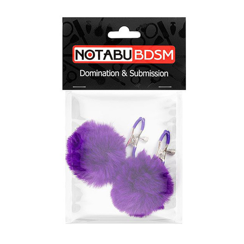 Зажимы для сосков с фиолетовым пушком Bior Toys Notabu NTB-80607