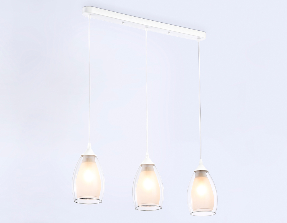 Подвесной светильник TR3536/3 WH/CL/FR белый/прозрачный/белый матовый E27*3 max 40W 640*120*820
