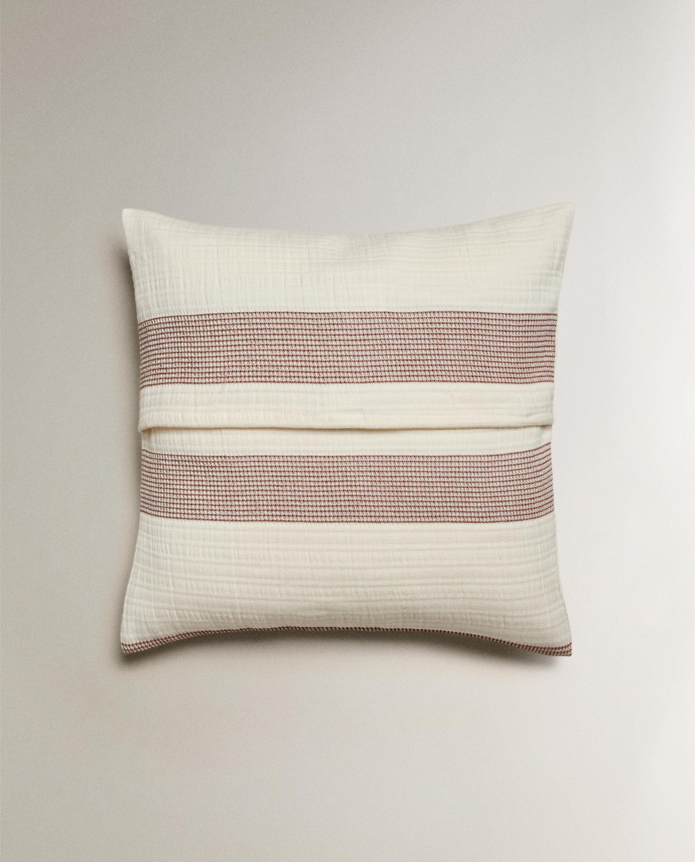 Zara Home наволочка декоративная из хлопка, терракотовый, в полоску, 40x40 см