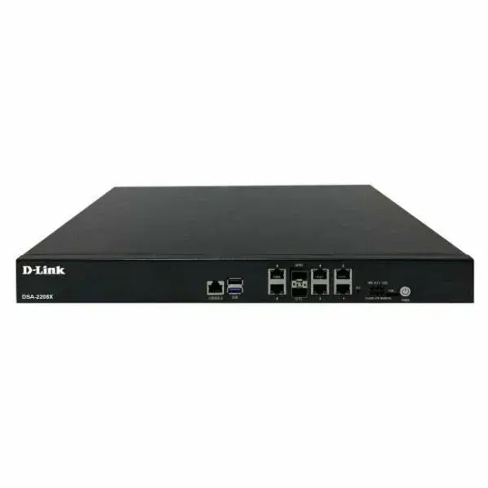 Сетевое оборудование D-Link DSA-2208X A1A Сервисный маршрутизатор с 6 настраиваемыми портами 10 100 1000Base-T и 2 портами 10GBase-X SFP+