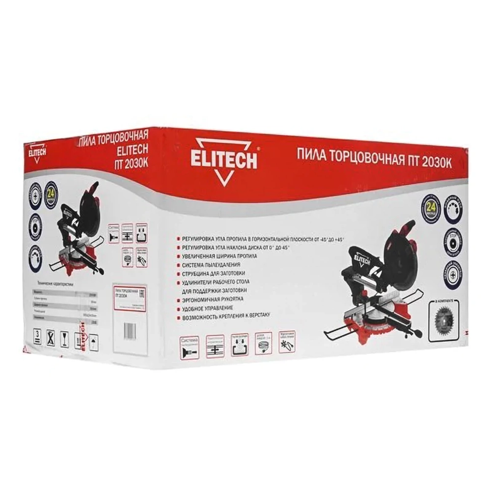 ELITECH ПТ 20-30К торцовочная пила 203072