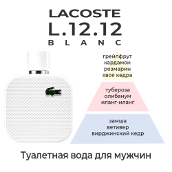 Lacoste L.12.12 Blanc — туалетная вода для мужчин. Пирамида аромата
