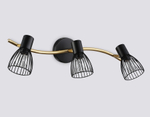 Светильник накладной TR8661/3 BK/GD черный/золото E14/3 max 60W 550*100*170